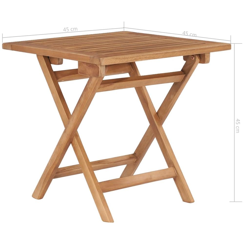 Tavolo Da Giardino Pieghevole 45x45x45 Cm In Legno Di Teak - Foto 6