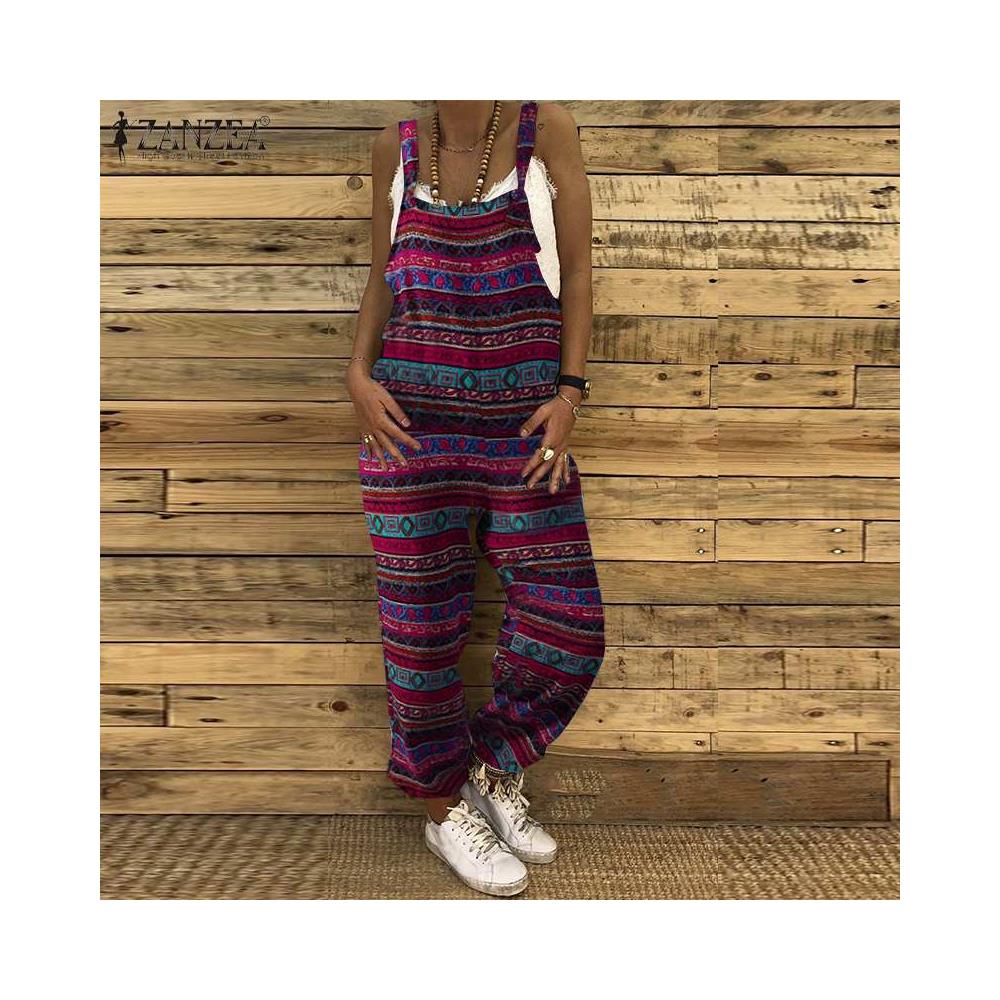 SLOWMOOSE - Pagliaccetti Estivi Salopette Casual Combinaison Pantaloni Harem  In Lino Di Cotone [ una Striscia Rossa / L] - ePRICE