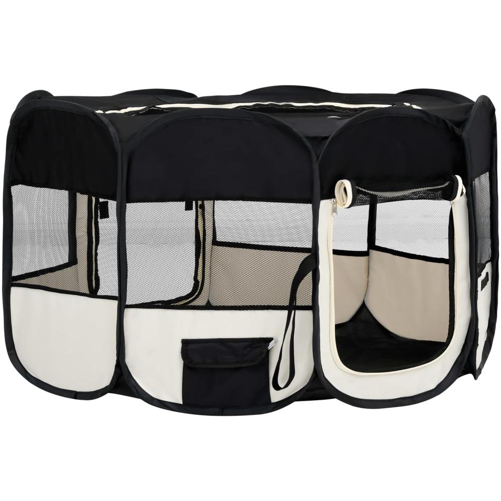 Box per Cani Pieghevole con Borsa Trasporto Nero 145x145x61 cm - Foto 2