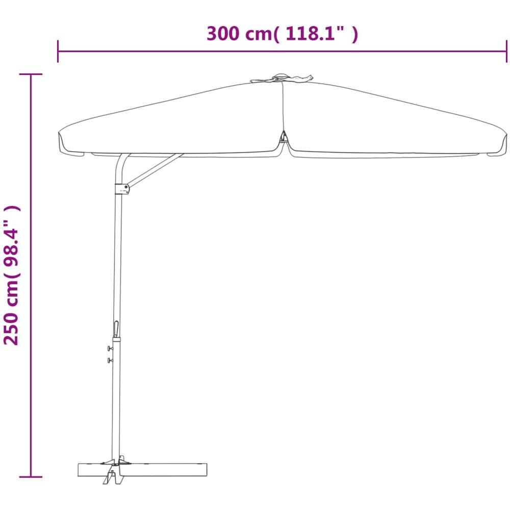 Ombrellone da Esterni con Palo in Acciaio 300 cm Grigio Talpa - Foto 3