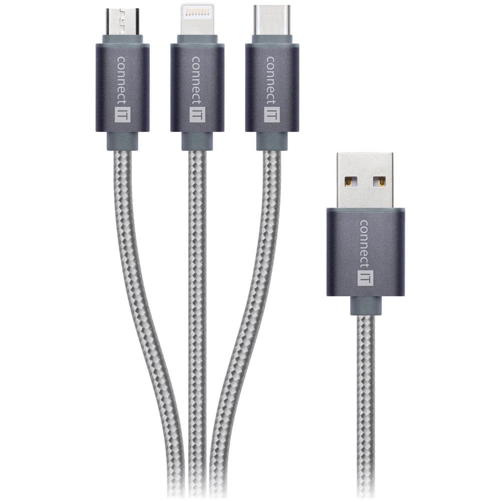 CI-1229 USB A Micro USB / Lightning / USB-C Argento cavo di interfaccia e adattatore - Foto 1