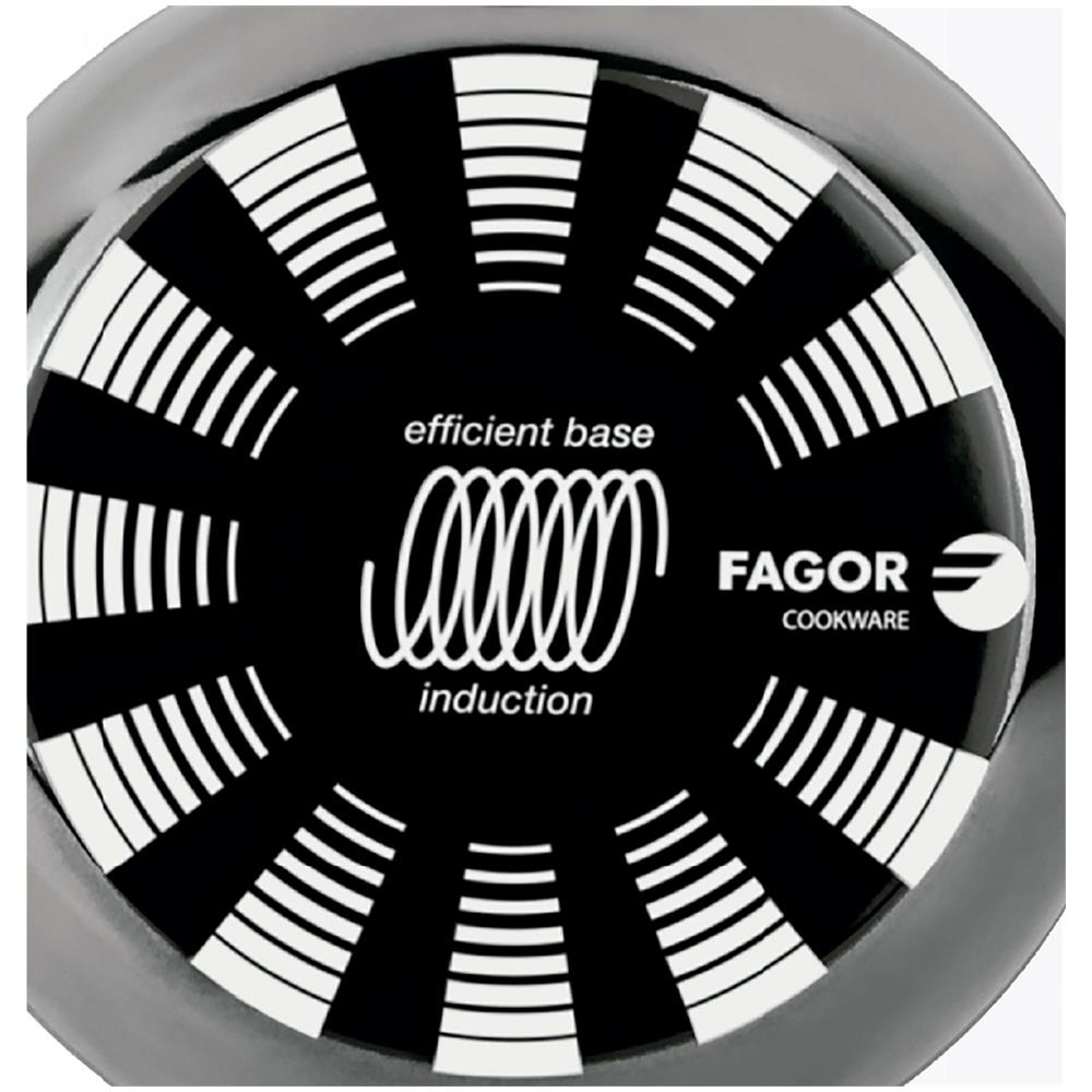 Fagor Indutherm Padella Induzione 20 Cm Acciaio Smaltato, Antiaderente Senza Pfoa Vetroceramica  Nero - Foto 4