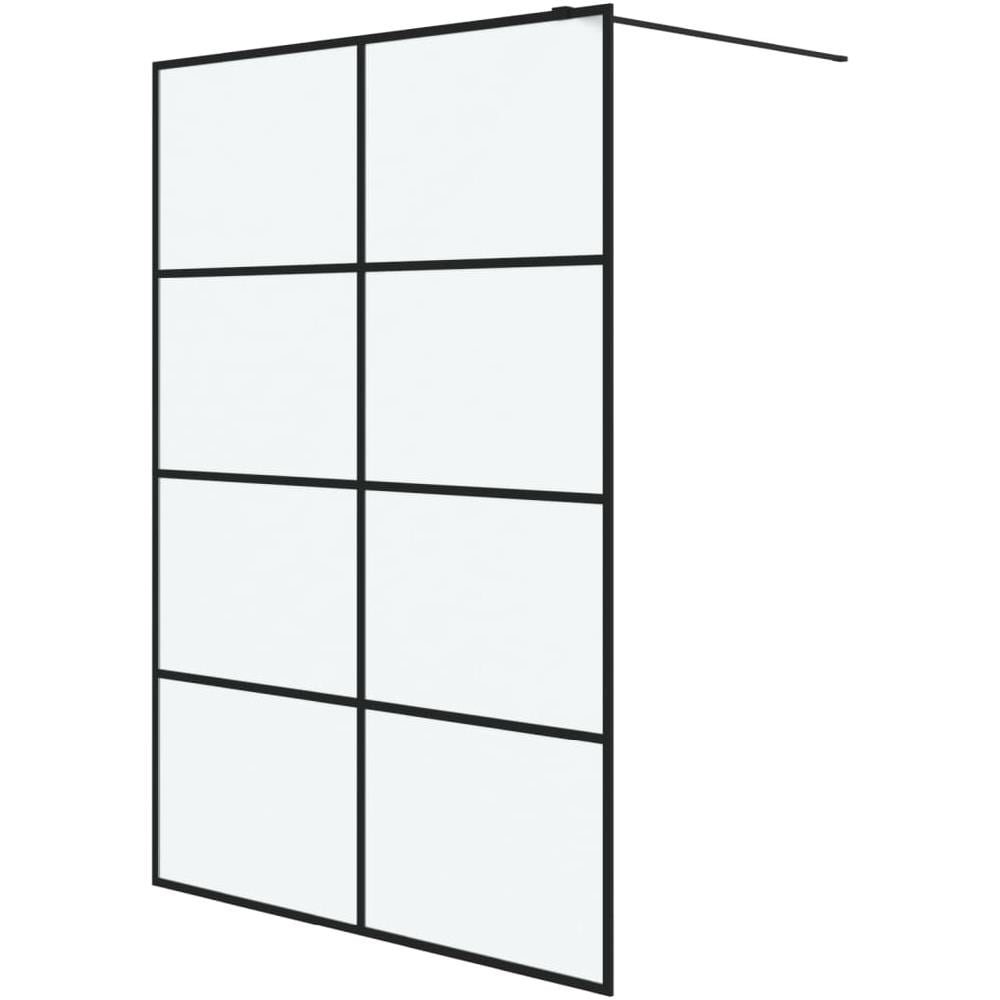 Parete Doccia Walk In Nera 140x195 Cm Vetro Smerigliato Esg - Foto 2