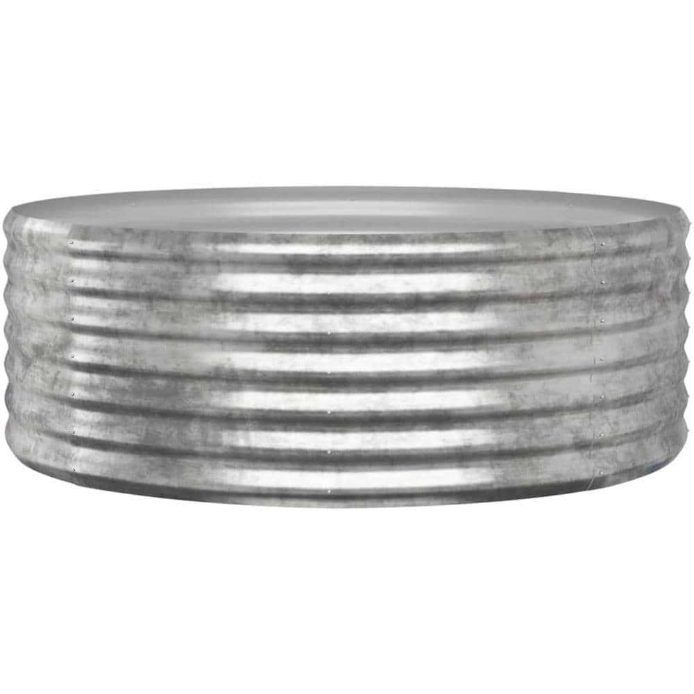 Letto Giardino Acciaio Verniciato Polvere 100x100x36 cm Argento - Foto 1