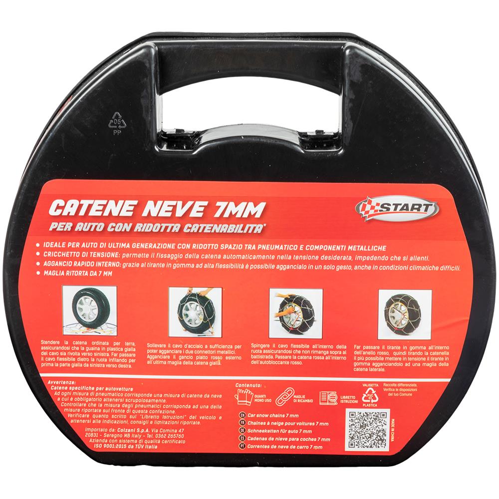 Set Di 2 Pezzi Catene Da Neve - 7 Millimetri - Gruppo 80 - Massima Aderenza E Sicurezza Con Sistema Di Tensionamento - Omologazione Onorm V5117 - Foto 3