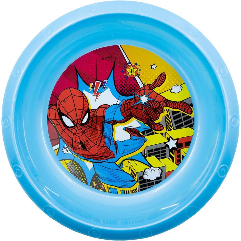 Ciotola Blu Per Bambini In Plastica Spiderman Resistente Agli Urti Accidentali E Riutilizzabile - Foto 3