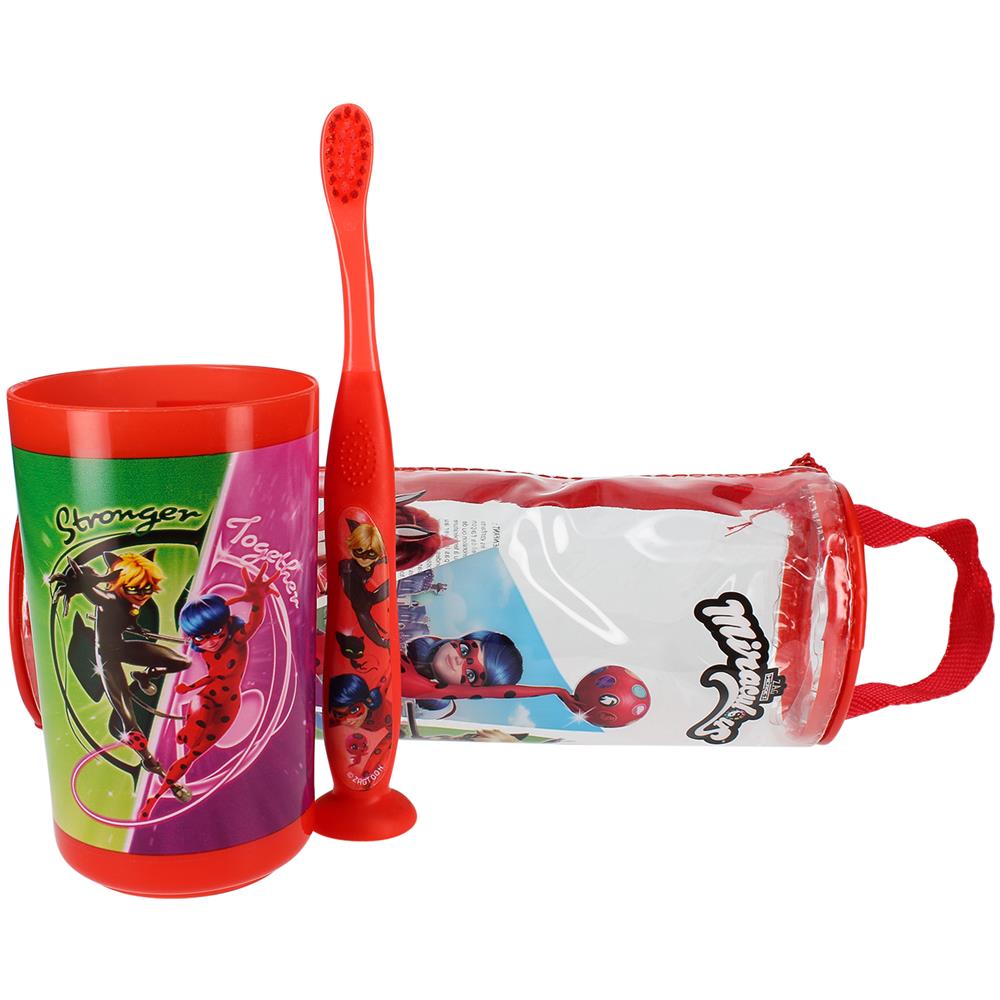 Kit Bicchiere Spazzolino - Kit Bambini - Miraculous, Rosso - Foto 4