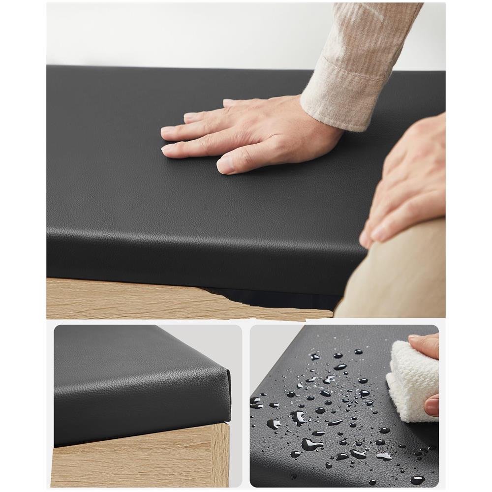 Scarpiera con seduta e contenitore - Sonoma Black PU - Foto 5