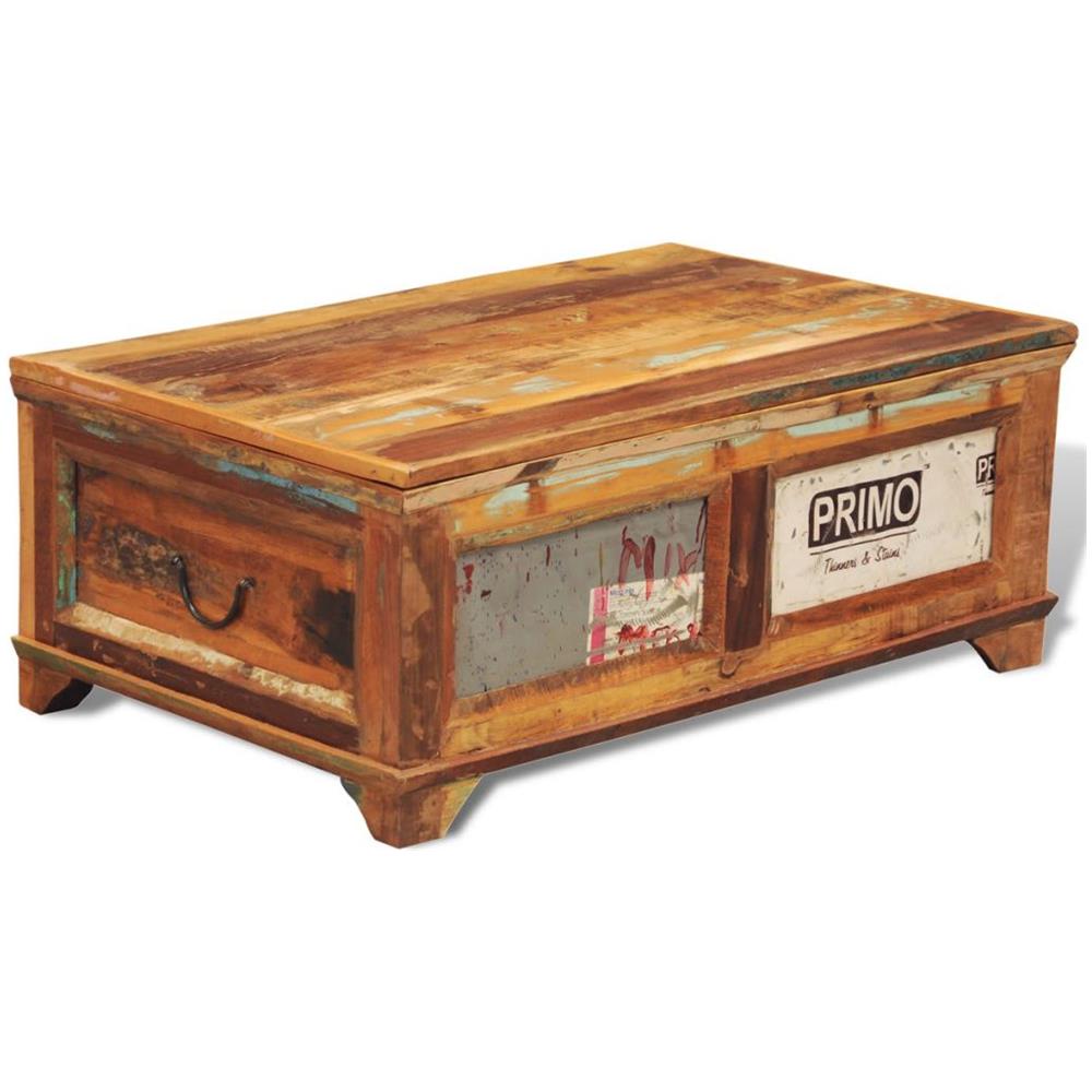 Tavolino Caffè Con Cassetto In Legno Anticato Stile Antico Vintage - Foto 2