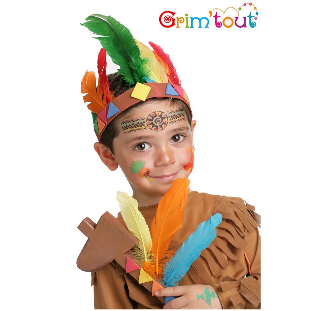 Mascherine Per Trucco Viso E Corpo Da Indiani Grim'tout Taglia Unica - Foto 2