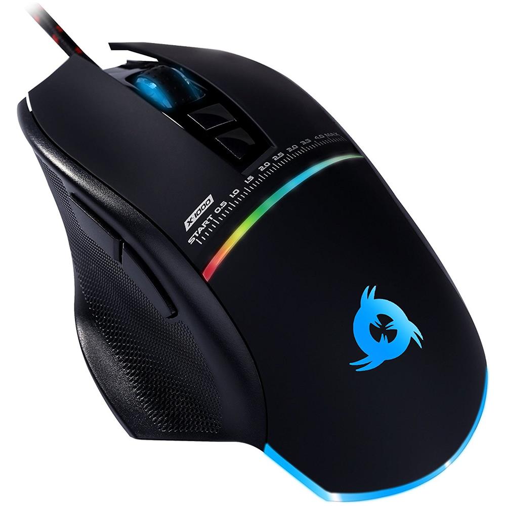 Skill Mouse Da Gioco Ad Alta Precisione, Mouse Per Gamer Usb- Nuovo - Dpi Regolabile - Tasti Programmabili - Presa Comoda Per Mani Di Tutte Le Dimensioni - Presa Eccellente - Nero - Foto 2