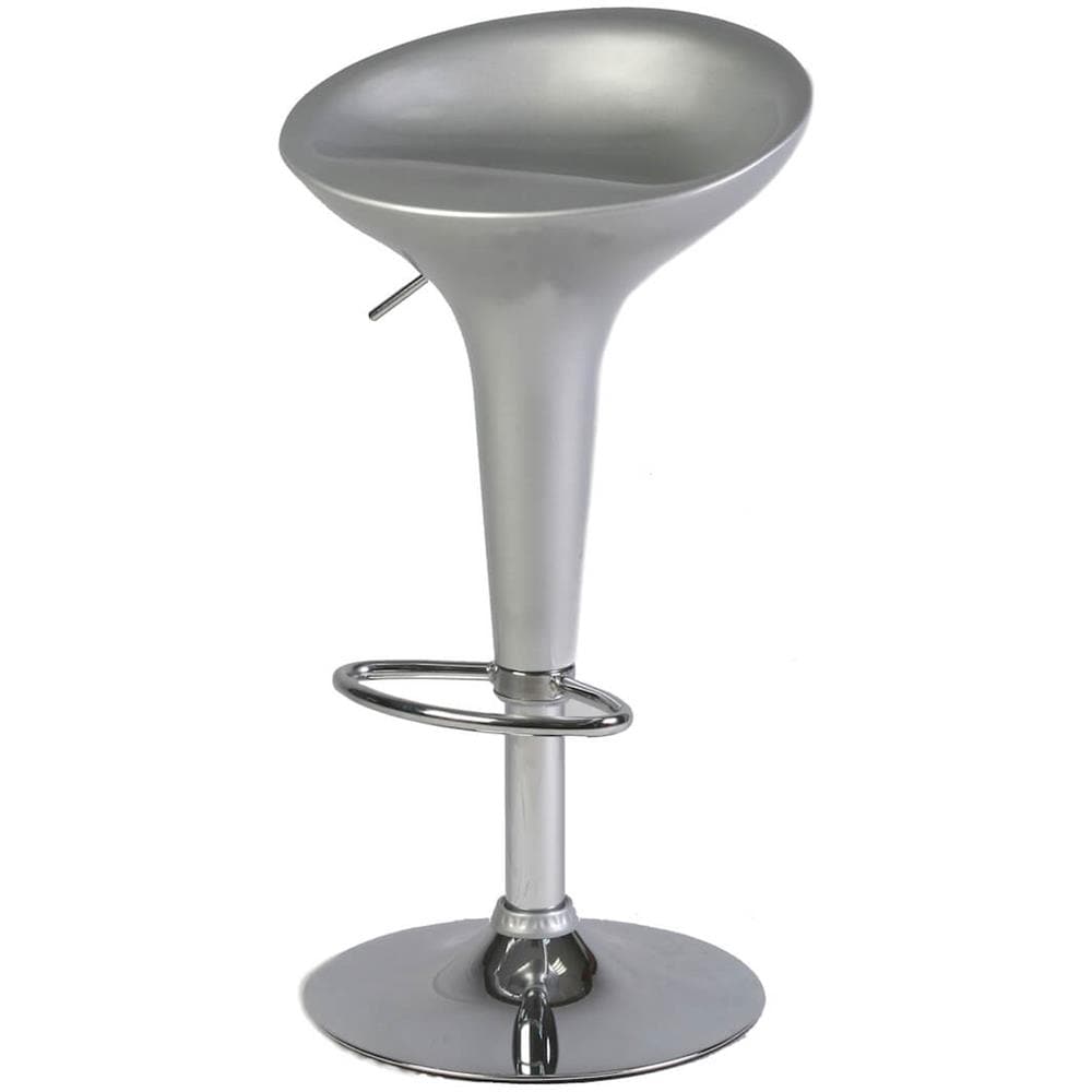 Sgabello Da Bar In Abs Grigio Ed Acciaio Archimede Hc 148g - Foto 1