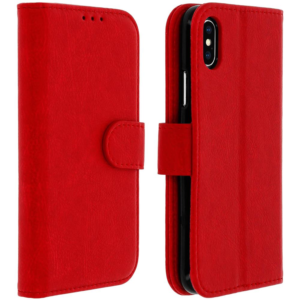 Custodia Iphone X / Xs Sportellino Portacarte Funzione Supporto Video - Rosso - Foto 1
