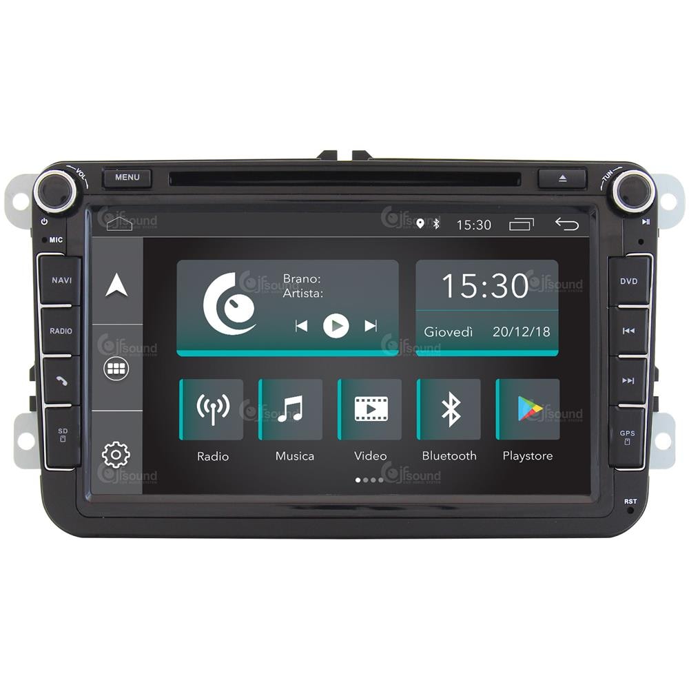 Autoradio Custom Fit Volkswagen Android Gps Bluetooth Wifi Dab Usb Full Hd Touchscreen Display 8” - Foto 1