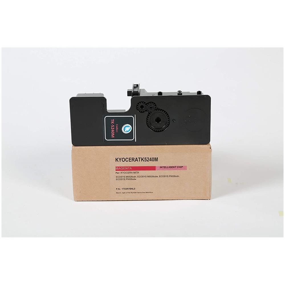 TONER COMPATIBILE - Kyocera Tk-5240m Magenta 1t02r7bnl0 Per Ecosys M5526cdn, Ecosys M5526cdw, Ecosys P5026cdn, Ecosys P5026cdw Fornito Di Intelligent Chip Capacità 3000 Copie Made In Italy - Foto 1
