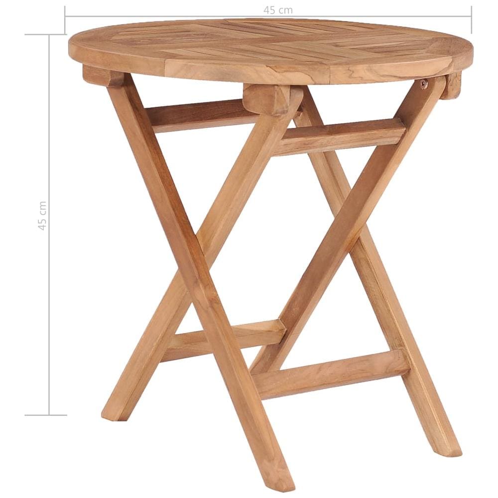 Tavolo Da Giardino Pieghevole 45 Cm In Legno Massello Di Teak - Foto 7
