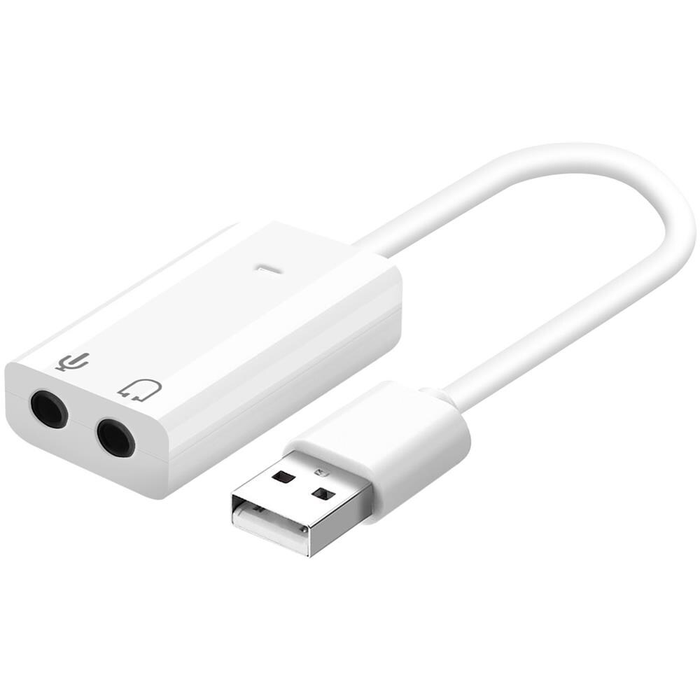 Scheda Audio Esterna Da Usb A Jack Audio3,5 Mm E Microfono Di Qualità - Bianco - Foto 1