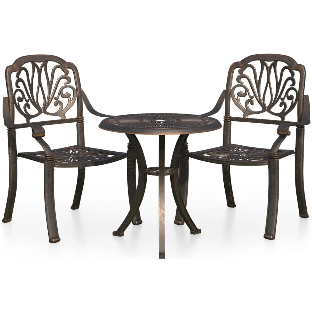 Set Da Bistrot 3 Pz In Alluminio Pressofuso Bronzo - Foto 2