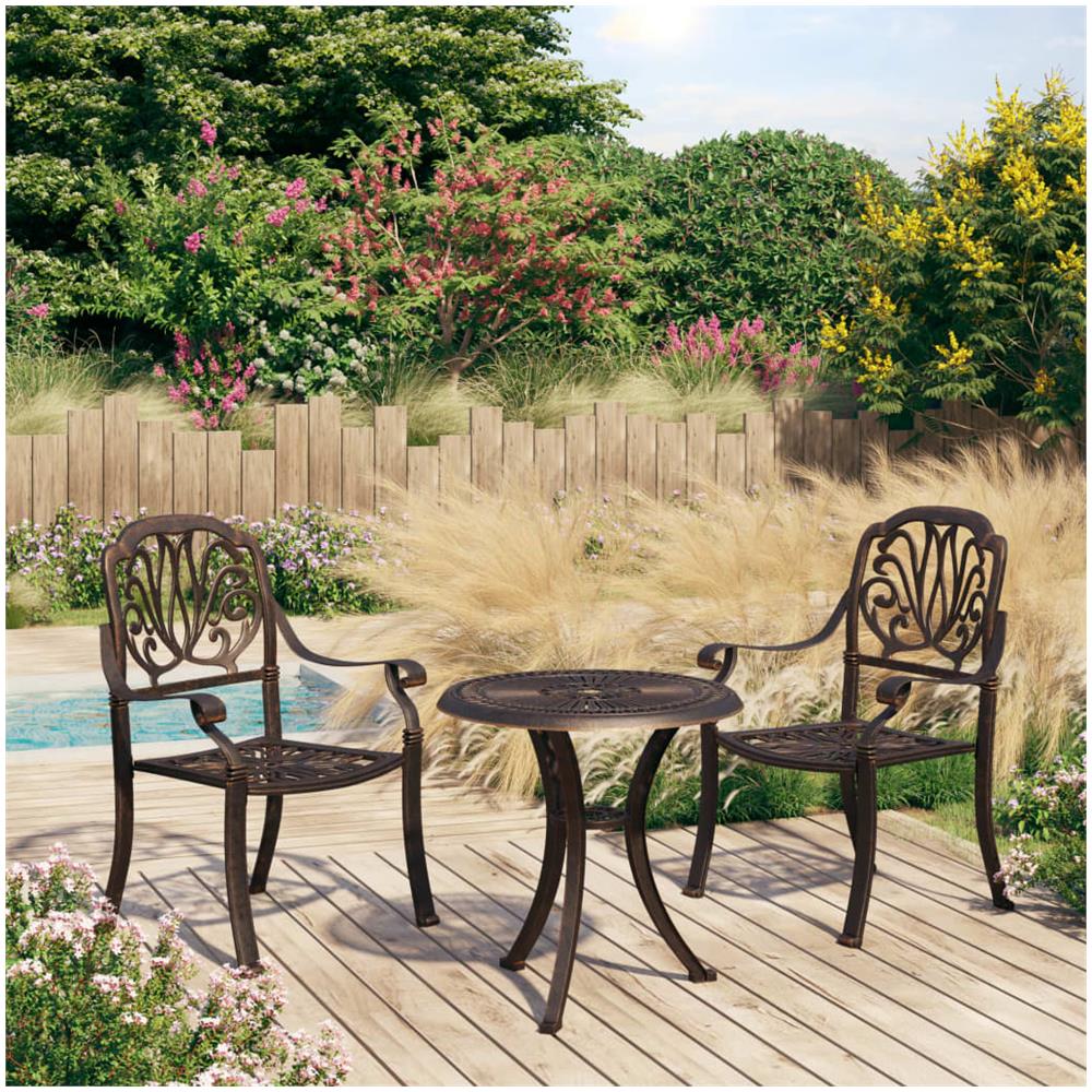 Set Da Bistrot 3 Pz In Alluminio Pressofuso Bronzo - Foto 1