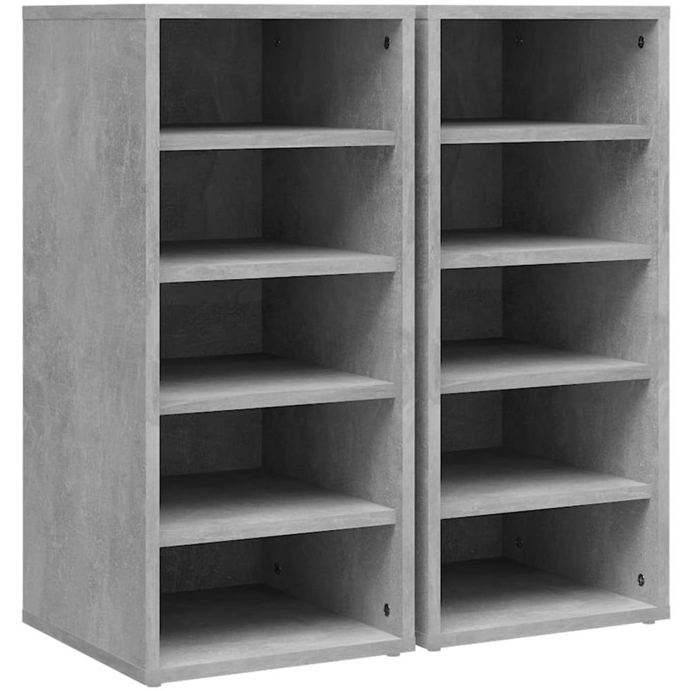 Scarpiere 2 pz Grigio Cemento 31,5x35x70 cm in Truciolato - Foto 1