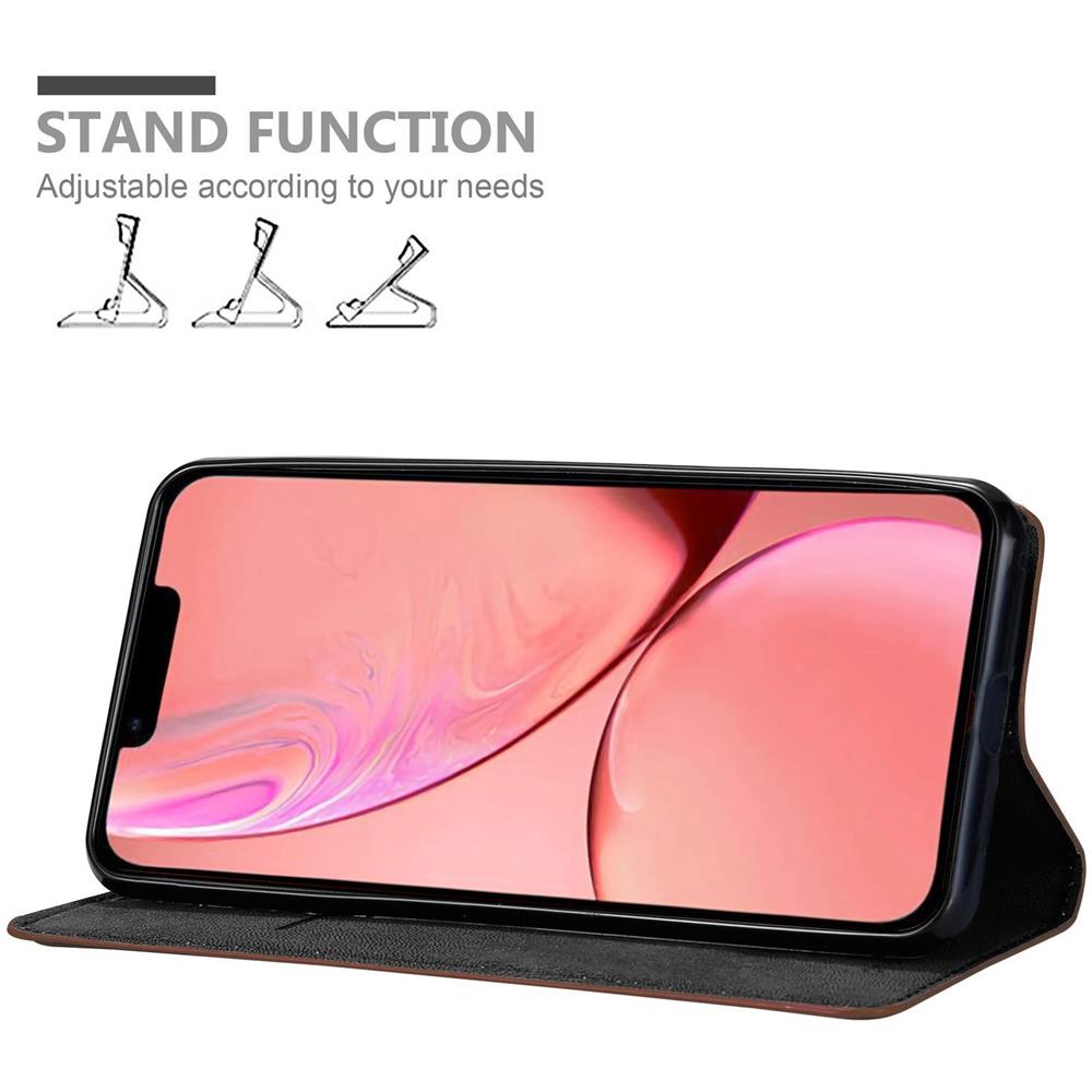 Custodia Compatibile Con Apple Iphone 13 In Marrone Cappuccino - Coperchio Protettiva Con Chiusura Magnetica, Funzione Stand E Tasca Per Le Carte - Foto 2