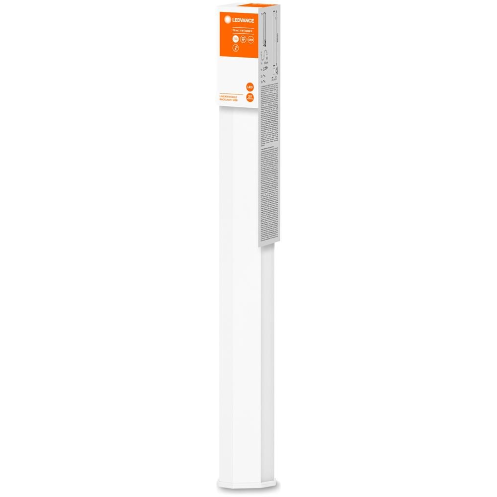 Ledvance Apparecchio A Batteria Led: Per Parete / sottoscocca, Linear Led Mobile Backlight Usb / 1 W, Ampiezza Fascio Luminoso: 120, Cool White, 4000 K, Materiale Del Corpo: Aluminum / polycarbonate (pc), Ip20 - Foto 2