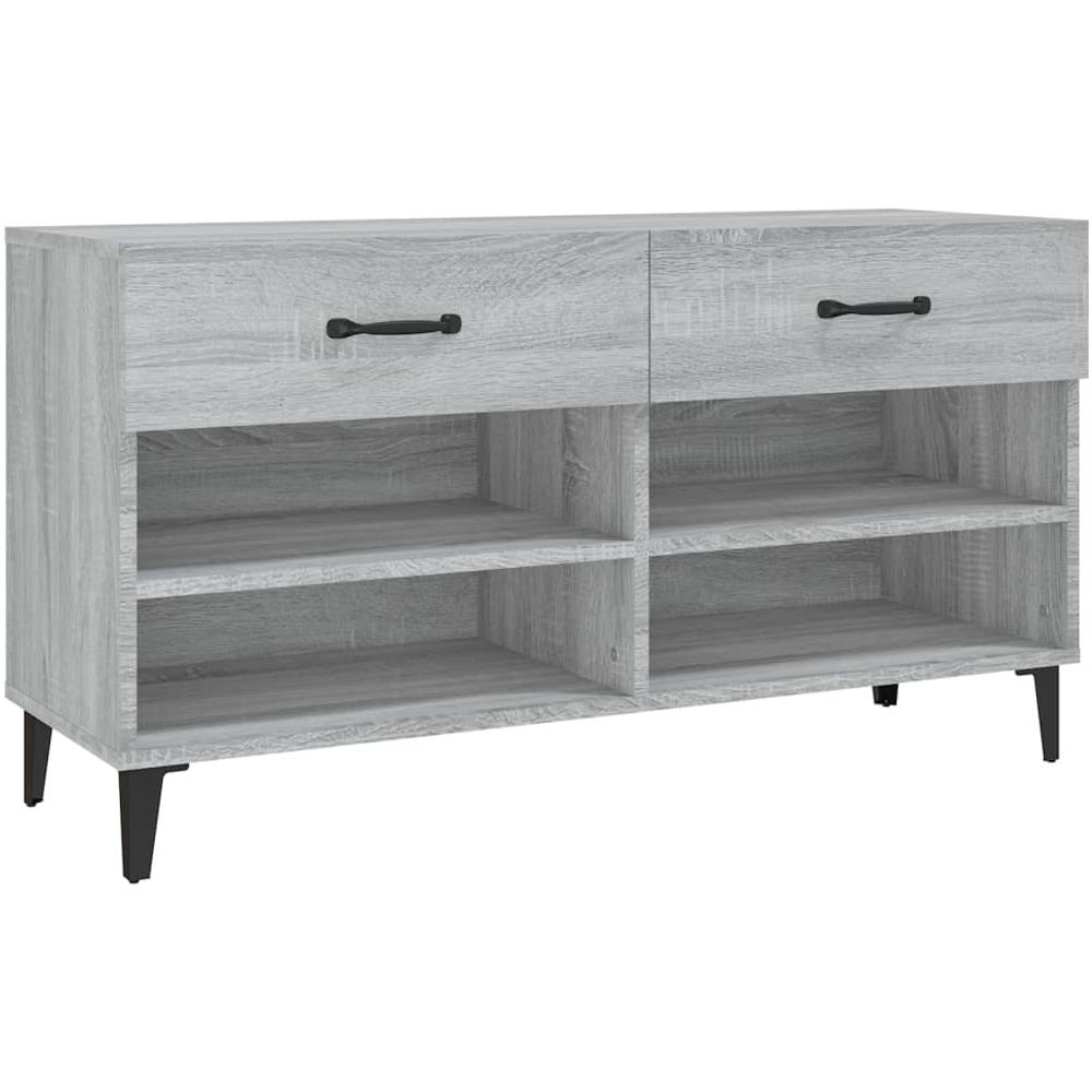 Scarpiera Grigio Sonoma 102x35x55 Cm In Legno Multistrato - Foto 2