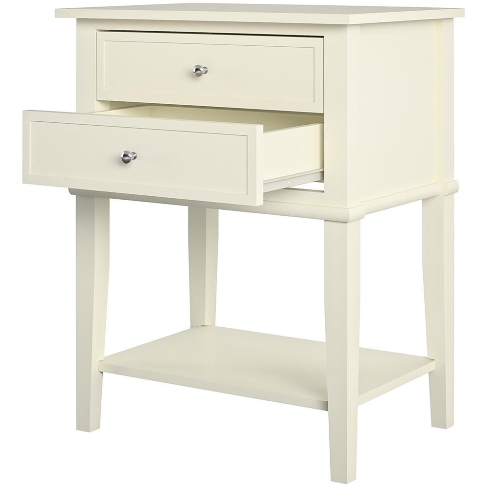 Franklin Tavolo In Stile Con 2 Cassetti In Mdf Bianco - Foto 1