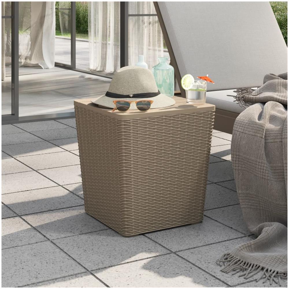 Tavolo Da Giardino Con Coperchio Polipropilene Marrone Chiaro - Foto 1