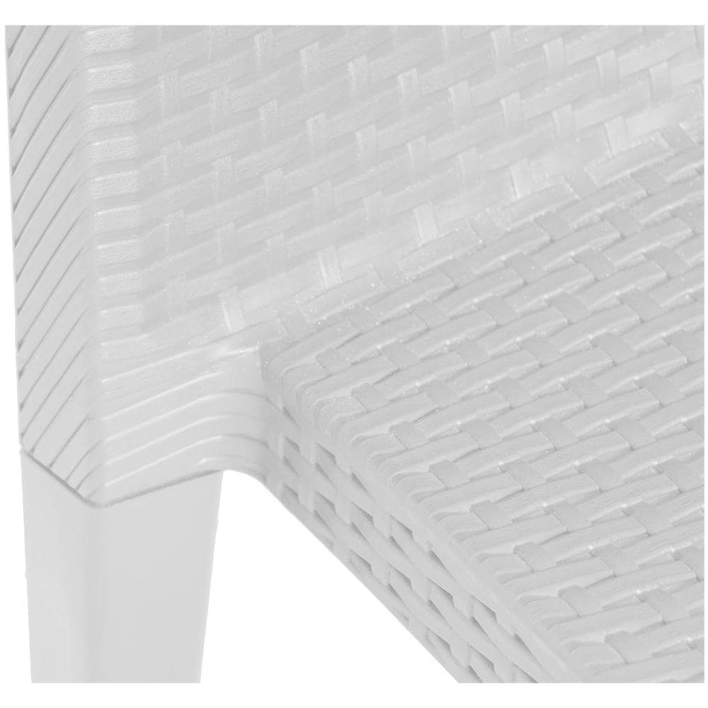 Sedia Da Esterno Trieste, Seduta Da Giardino, Sedia Per Tavolo Da Pranzo, Poltrona Outdoor Effetto Rattan, 100 % Made In Italy, 48x55h86 Cm, Bianco - Foto 4