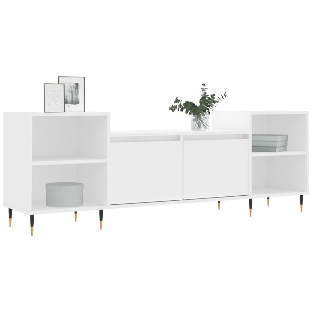 Mobile Porta Tv Bianco 160x35x55 Cm In Legno Multistrato - Foto 3