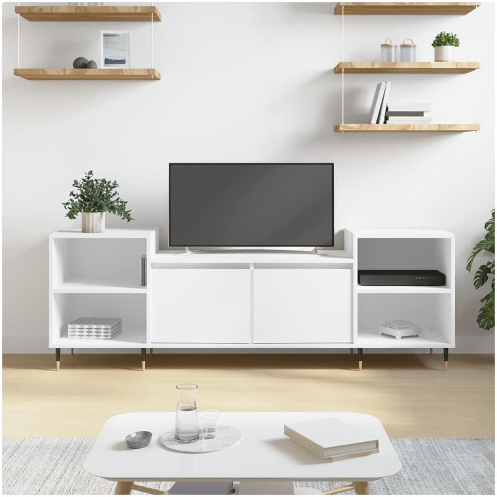 Mobile Porta Tv Bianco 160x35x55 Cm In Legno Multistrato - Foto 1