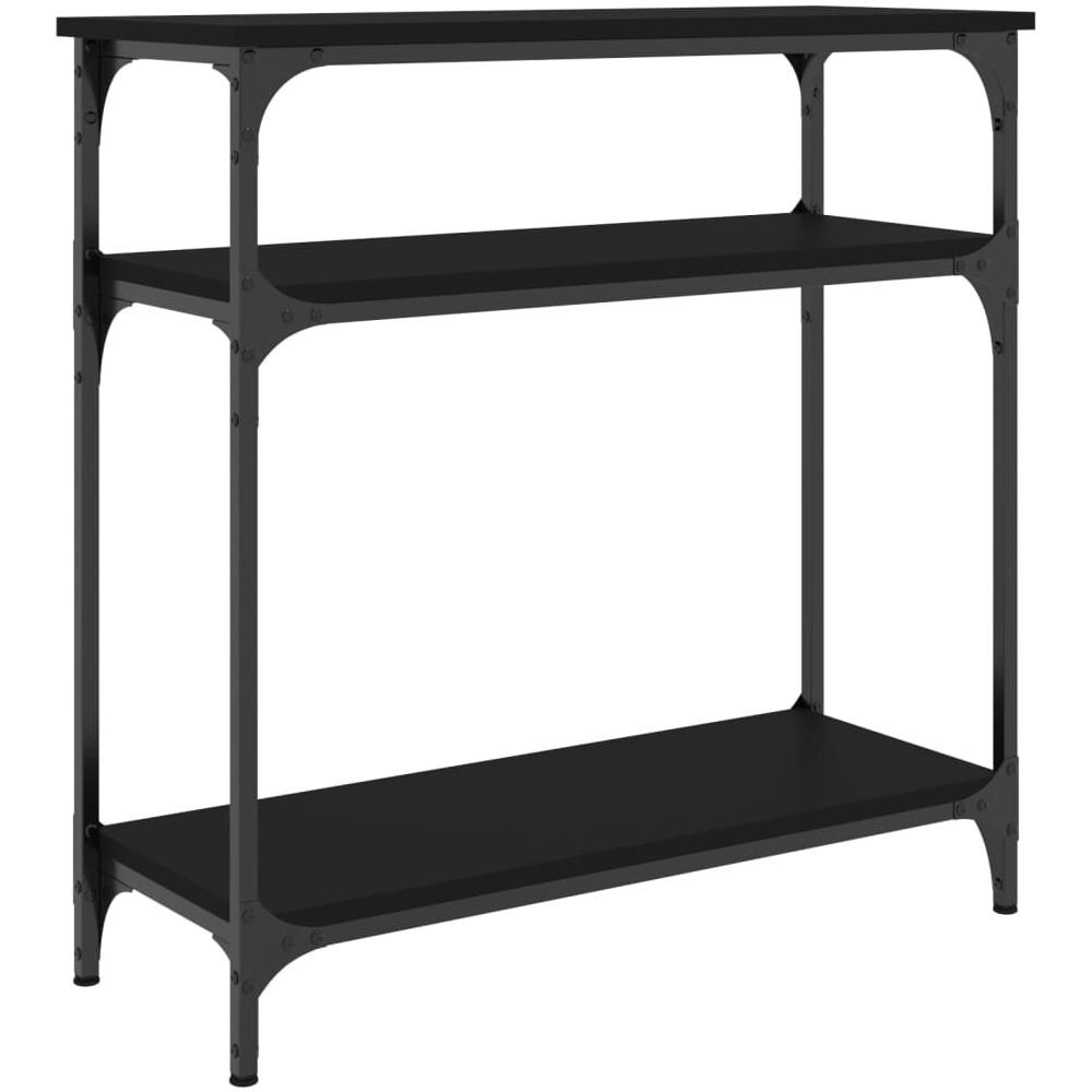 Tavolino Consolle Nero 75x29x75 Cm In Legno Multistrato - Foto 2
