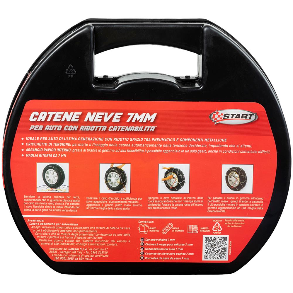 Set Di 2 Pezzi Catene Da Neve - 7 Millimetri - Gruppo 100 - Massima Aderenza E Sicurezza Con Sistema Di Tensionamento - Omologazione Onorm V5117 - Foto 3