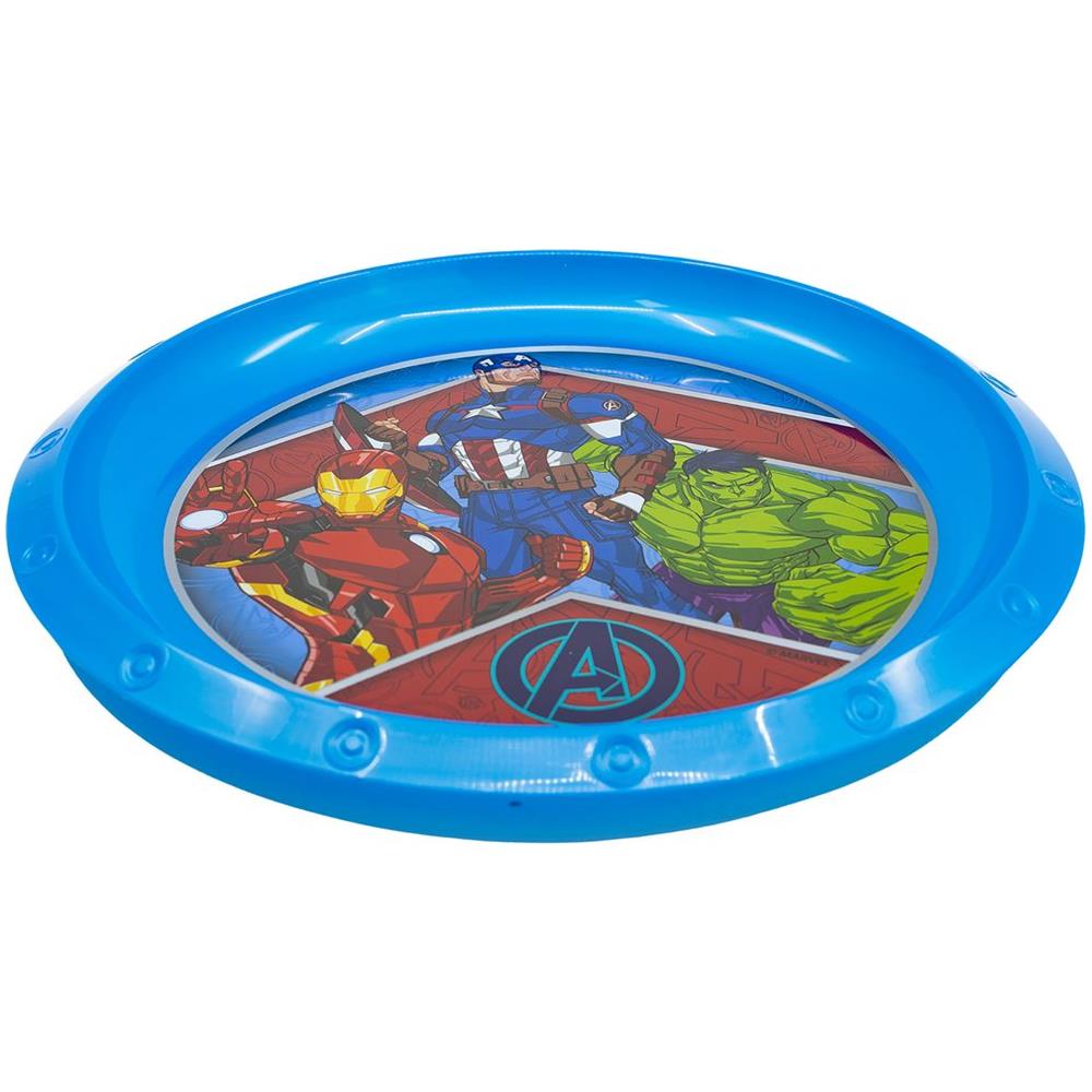 Piatto Piano Blu Per Bambini In Plastica Avengers Resistente Agli Urti Accidentali E Riutilizzabile - Foto 3