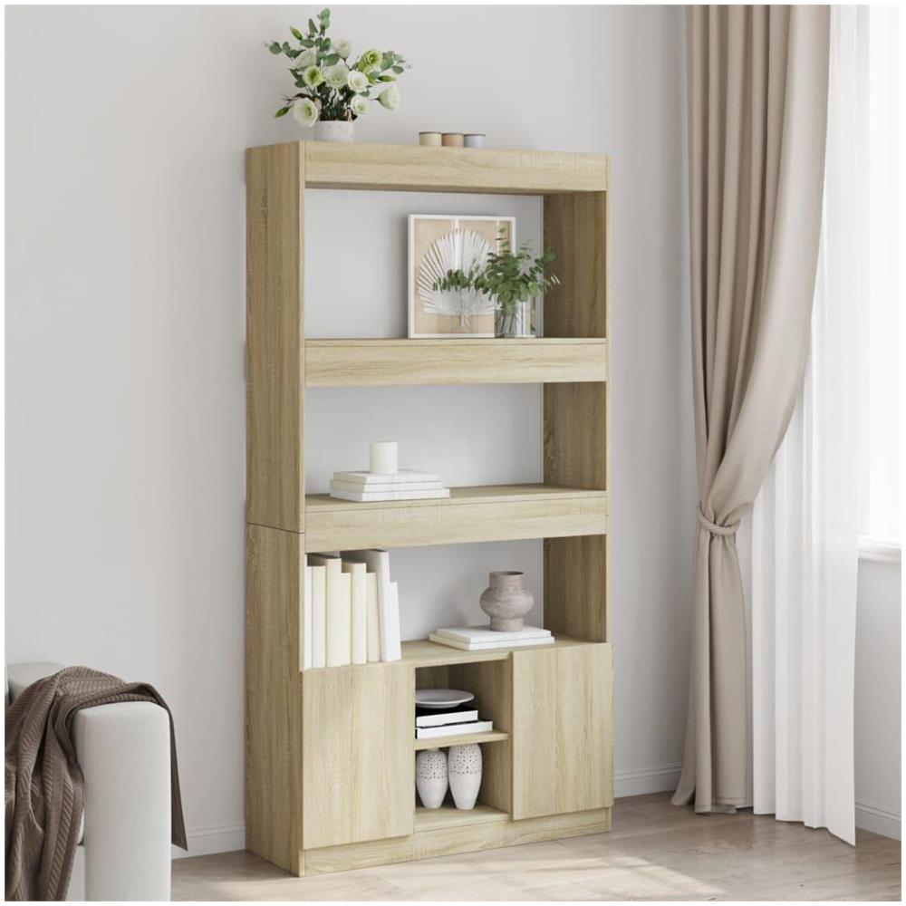 Credenza Rovere Sonoma 92x33x180 cm in Legno Multistrato - Foto 2