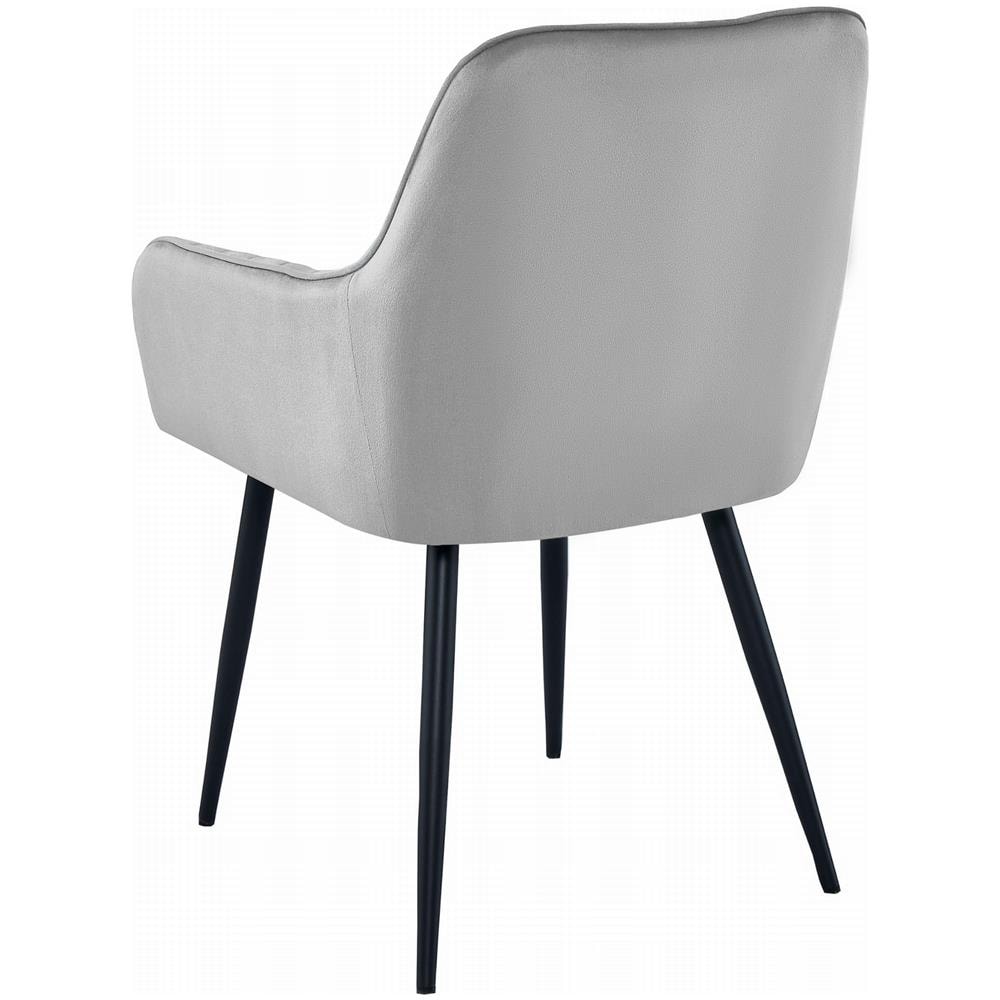 Sedia da pranzo SELO - Velluto grigio argento con gambe nere x1 - Foto 6