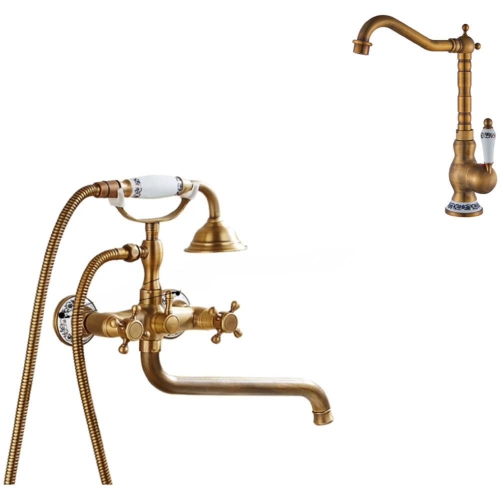 Set rubinetto per vasca e lavabo, Blackswan, tipo M40.4, modello bronzo antico, misura 30 cm - Foto 1
