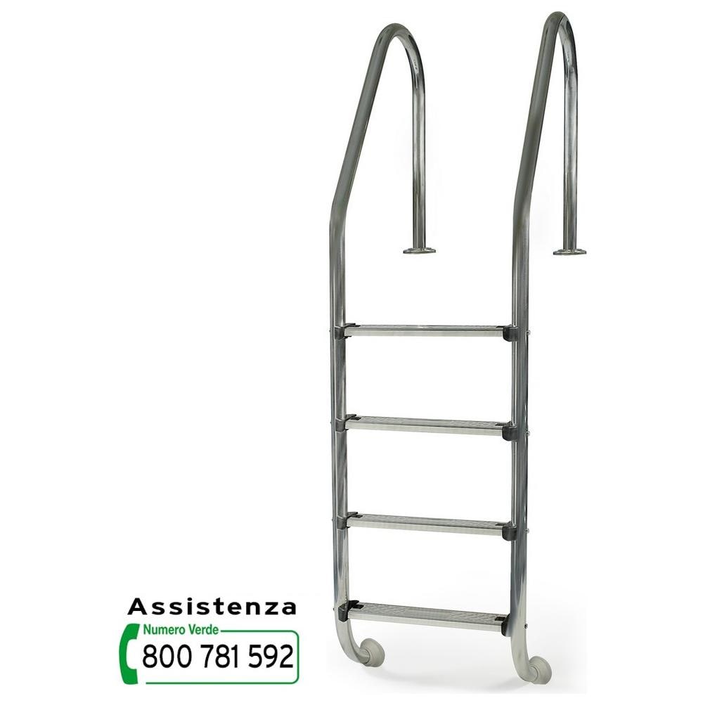 Scala Piscina Standar, 4 Fgradini, Acciaio Inox - Foto 1