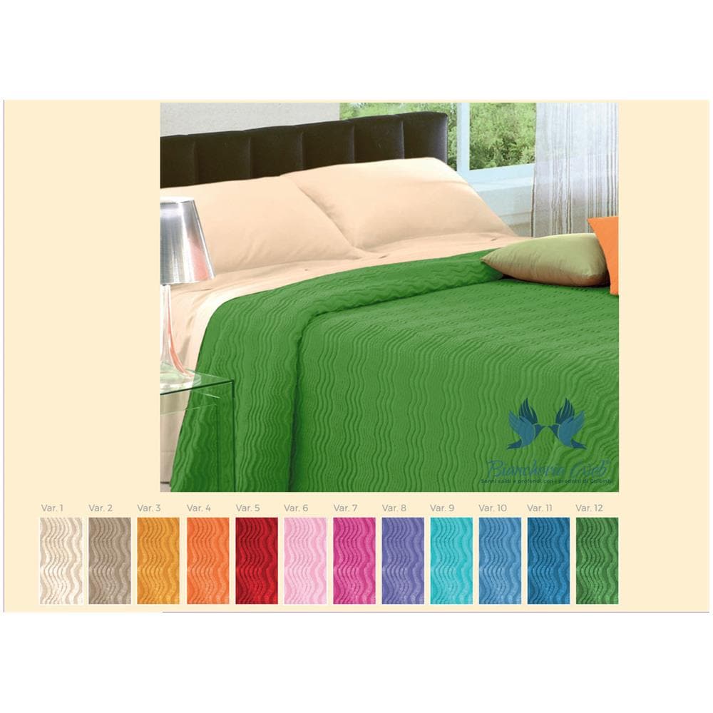 Copriletto Tinta Unita In Morbidissima Ciniglia A Onde 100% Cotone Vari Colori Singolo Verde 12 - Foto 2