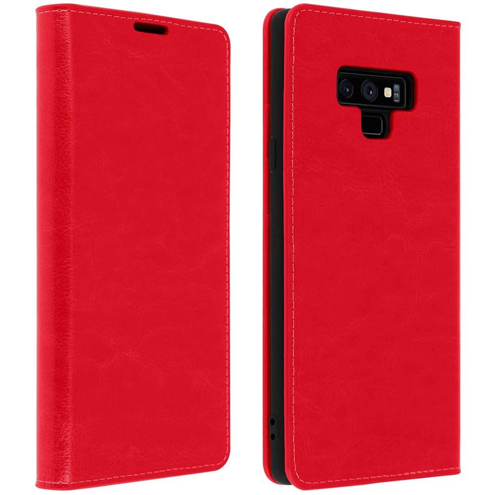 Custodia Samsung Galaxy Note 9 In Pelle Portafoglio Funzione Supporto Rosso - Foto 1