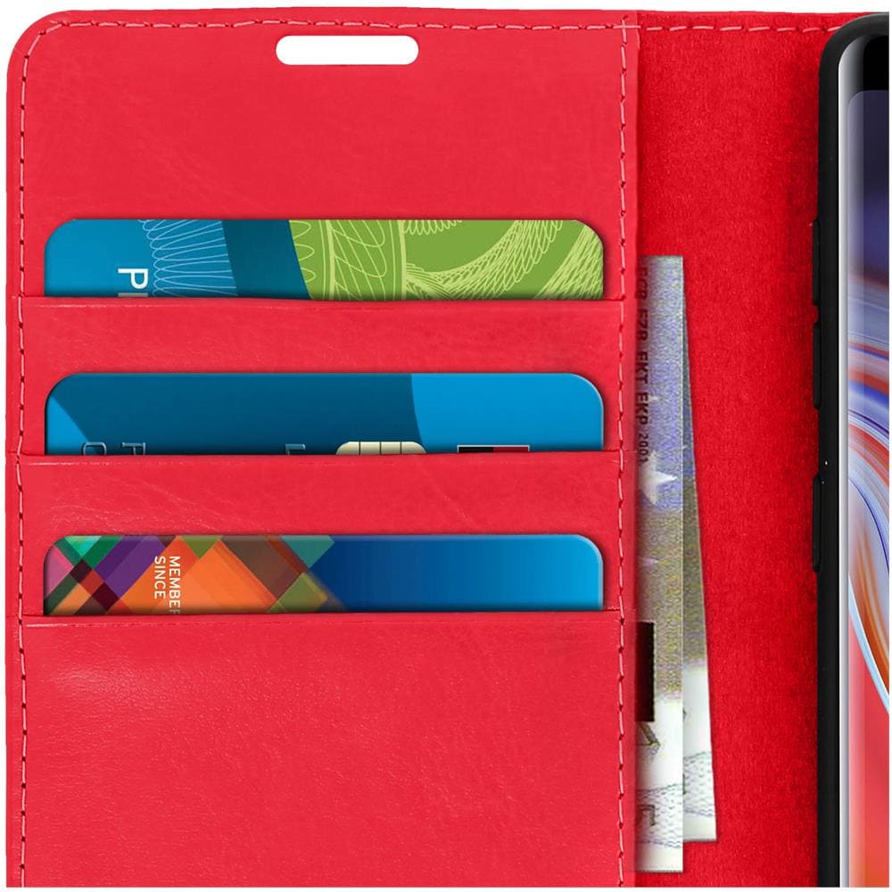 Custodia Samsung Galaxy Note 9 In Pelle Portafoglio Funzione Supporto Rosso - Foto 5