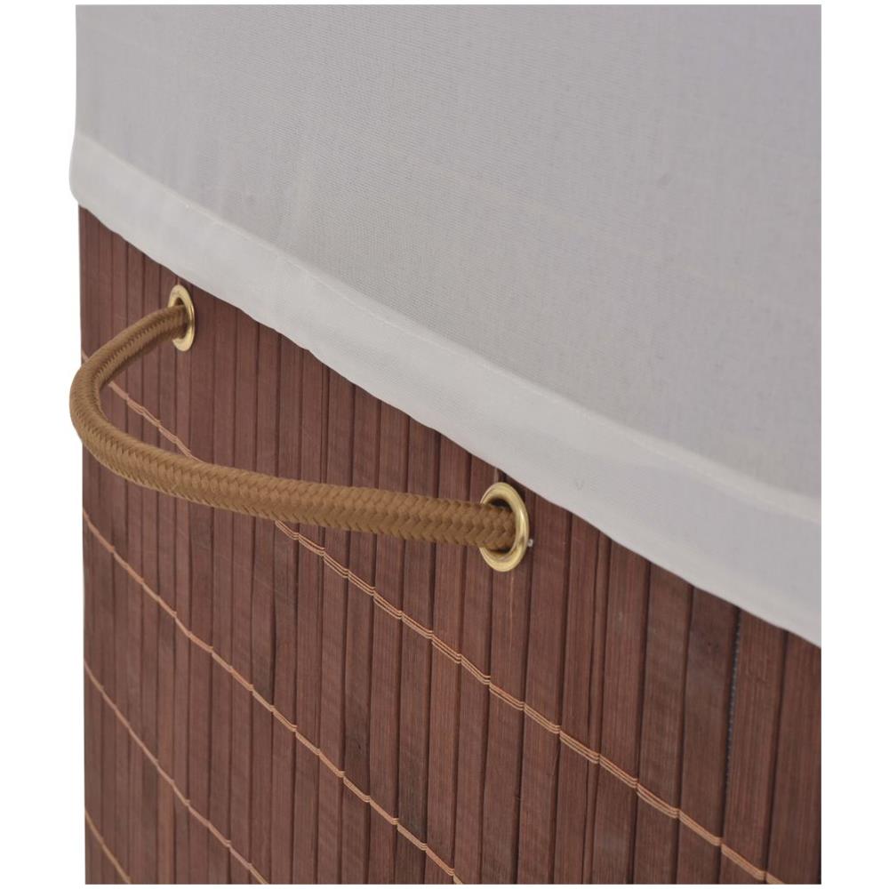 Cesto Portabiancheria In Bambù Rettangolare Marrone - Foto 6