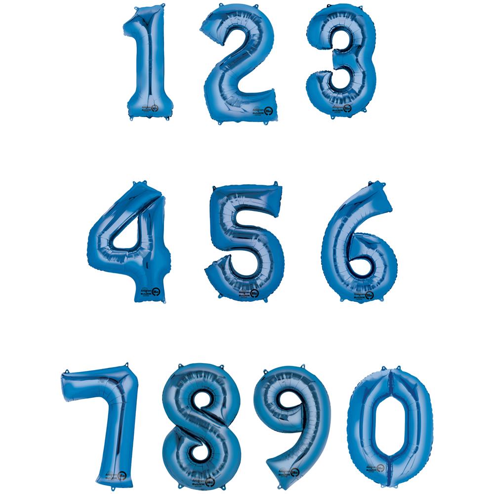 Ptit Clown - Palloncino Alluminio Blu Numero 85 Cm - Foto 2
