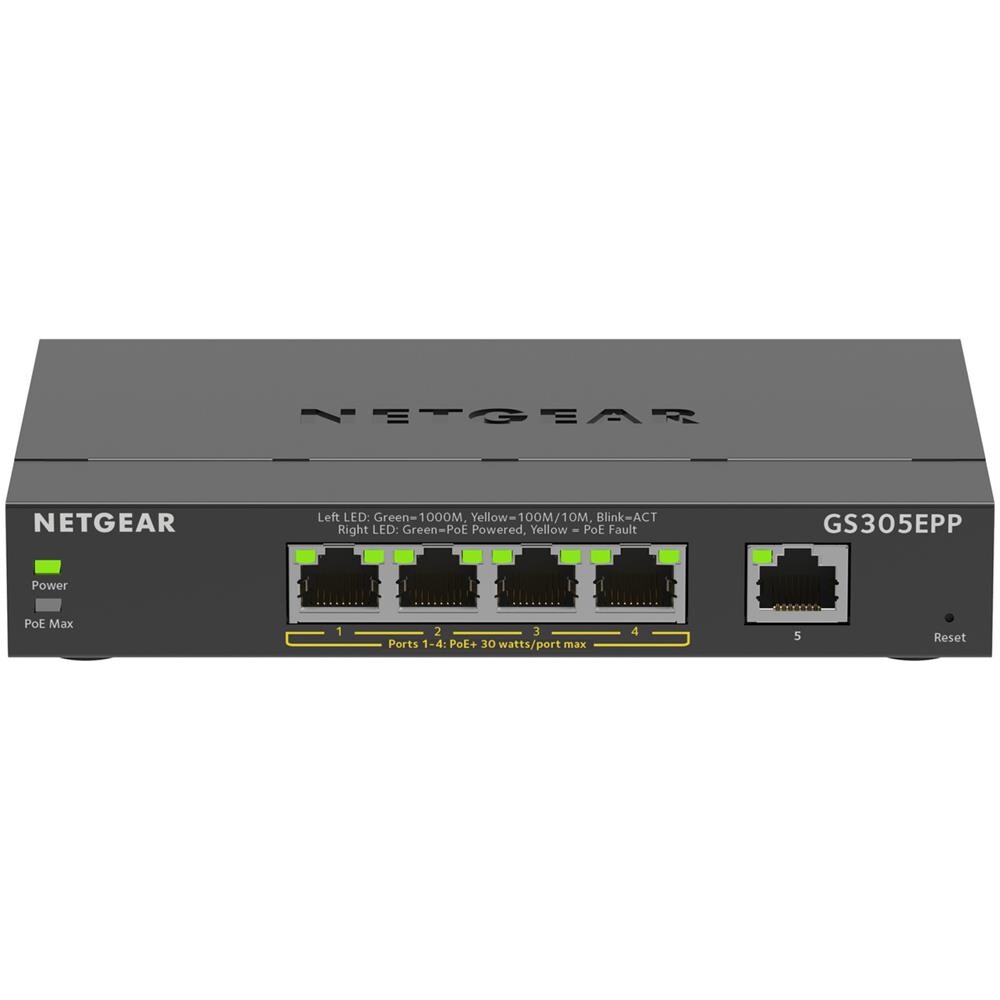 Switch GS305EPP con 5 porte Gigabit Ethernet (10/100/1000) Colore Nero - Foto 1