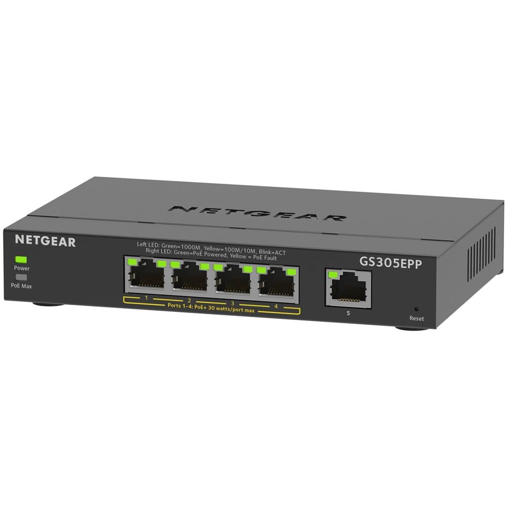 Switch GS305EPP con 5 porte Gigabit Ethernet (10/100/1000) Colore Nero - Foto 4