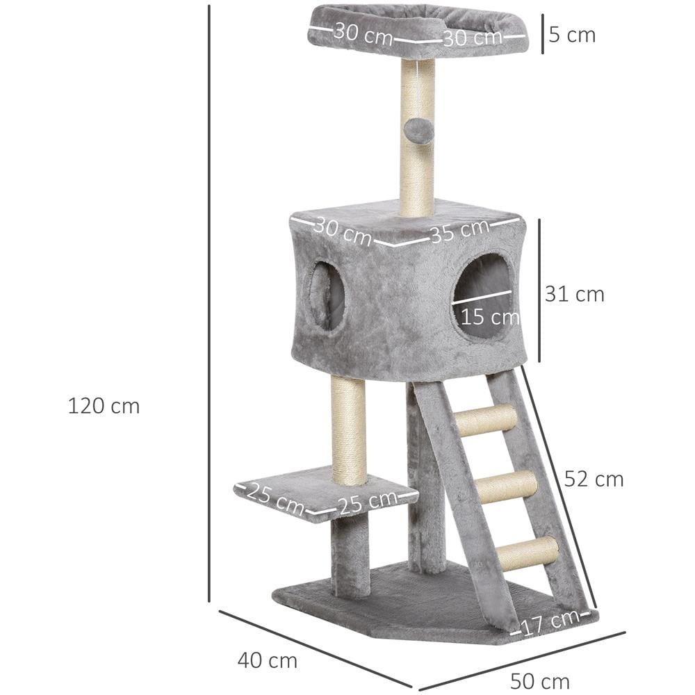 Tiragraffi Multilivello Per Gatti, Cuccia E Corde In Sisal Grigio Chiaro - Foto 2