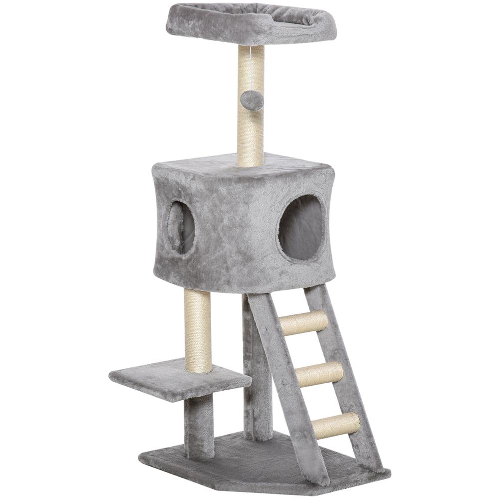 Tiragraffi Multilivello Per Gatti, Cuccia E Corde In Sisal Grigio Chiaro - Foto 1