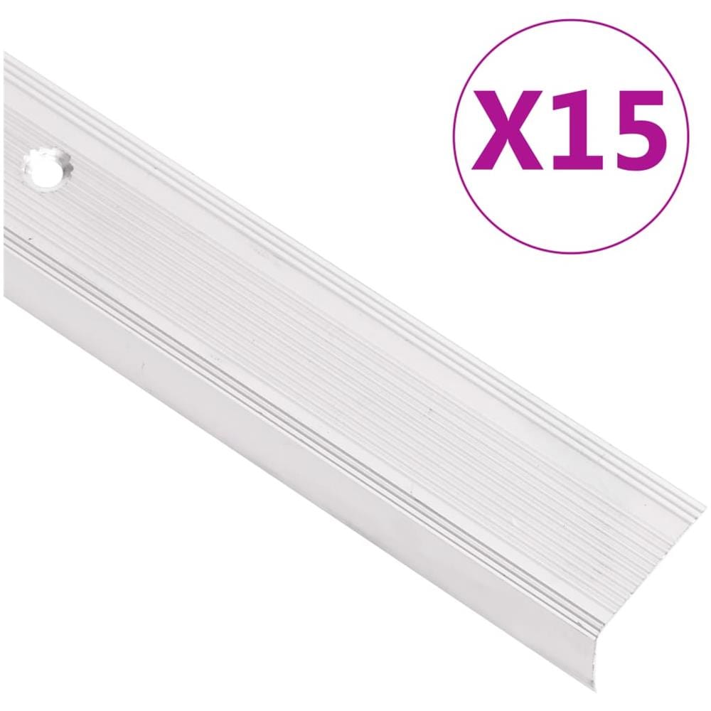 Profili A L Per Gradini 15 Pz In Alluminio 100 Cm Argento - Foto 1