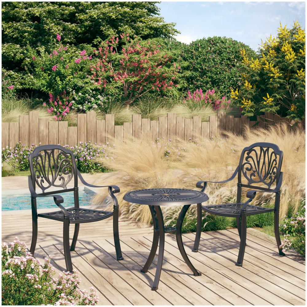 Set Da Bistrot 3 Pz In Alluminio Pressofuso Nero - Foto 1